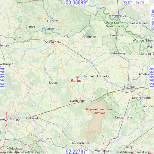 Kalbe on map