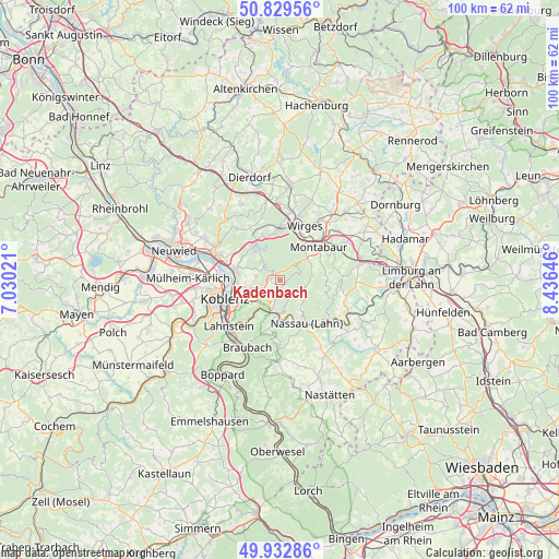 Kadenbach on map