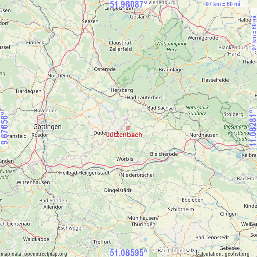 Jützenbach on map