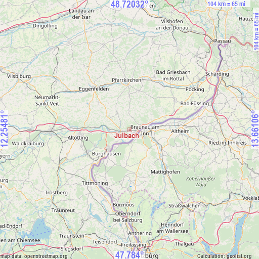 Julbach on map
