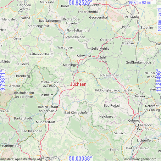 Jüchsen on map