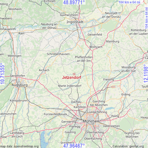 Jetzendorf on map
