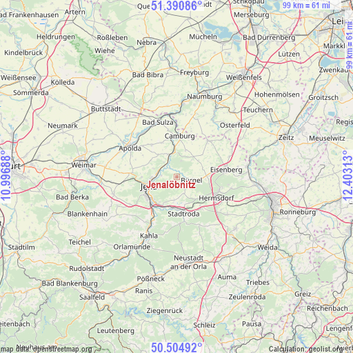 Jenalöbnitz on map