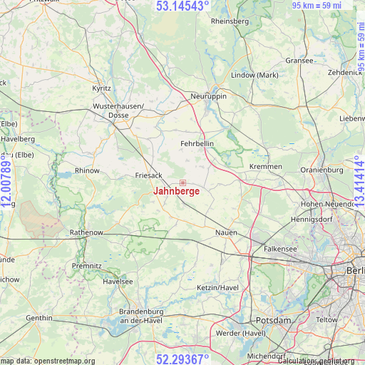 Jahnberge on map
