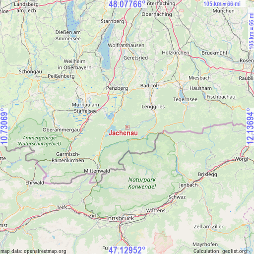 Jachenau on map