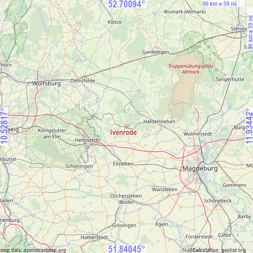Ivenrode on map