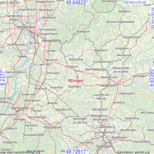 Ittlingen on map