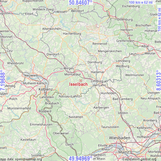 Isselbach on map