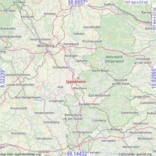 Ippesheim on map