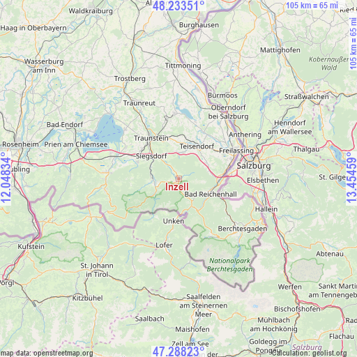 Inzell on map