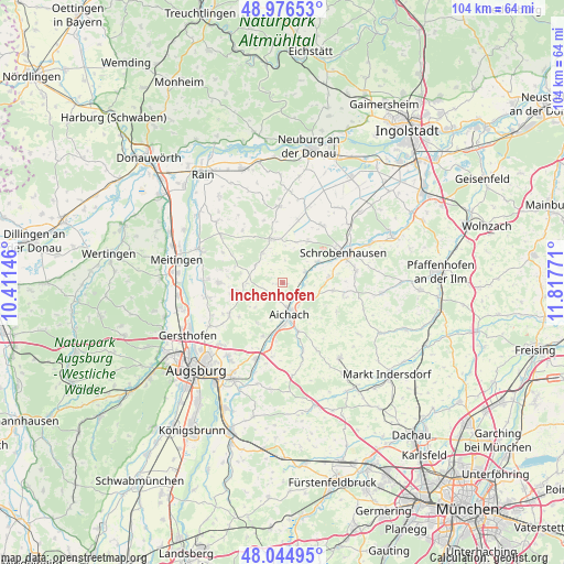 Inchenhofen on map