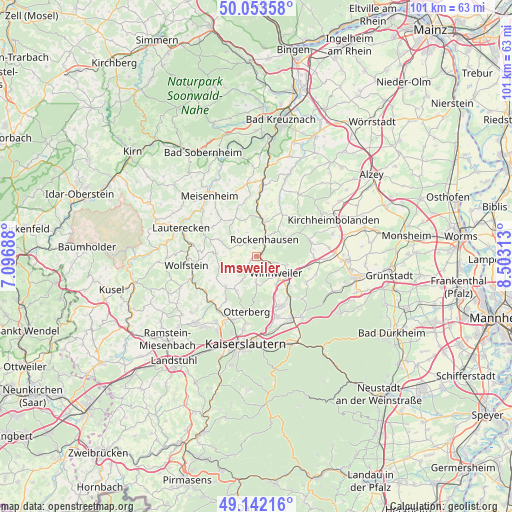 Imsweiler on map