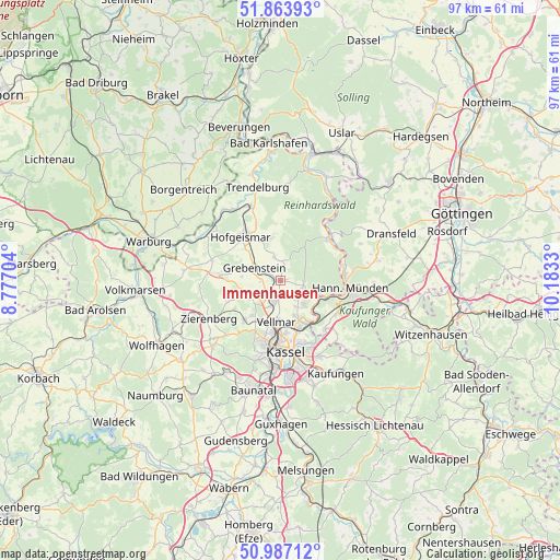 Immenhausen on map
