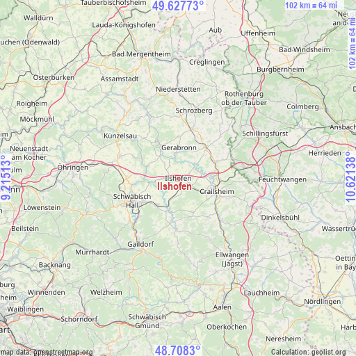Ilshofen on map