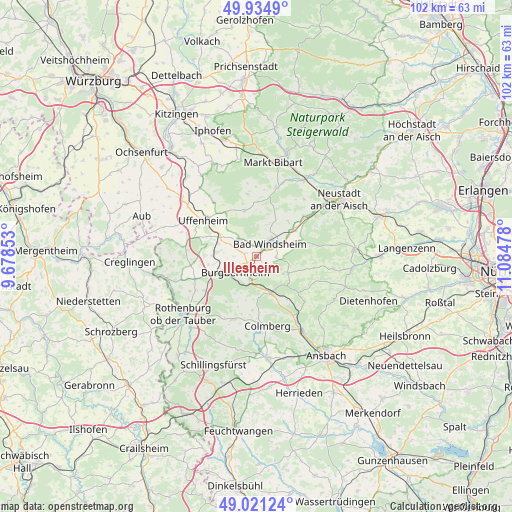 Illesheim on map