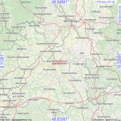 Igersheim on map