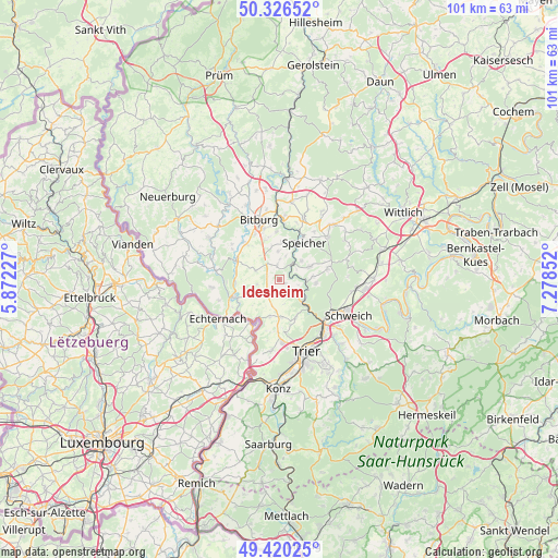 Idesheim on map