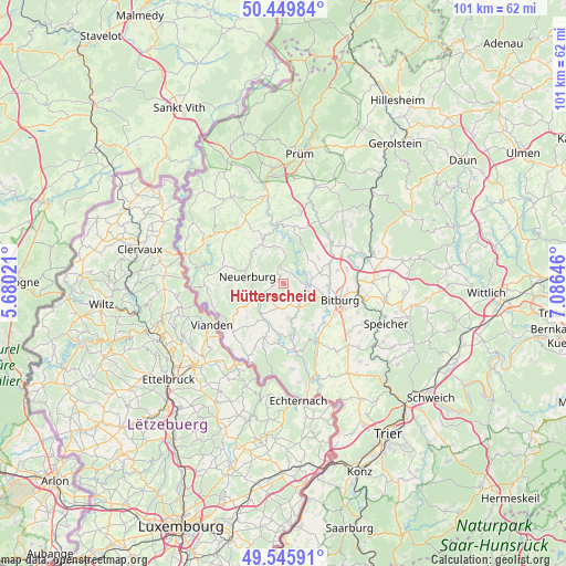 Hütterscheid on map