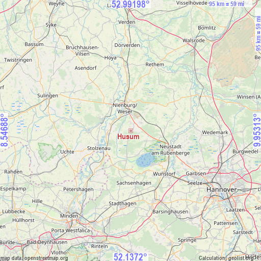 Husum on map