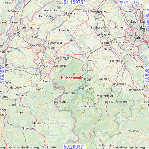 Hürtgenwald on map