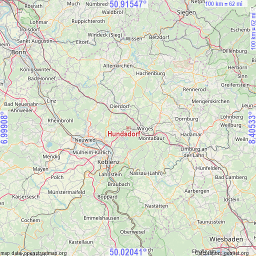 Hundsdorf on map