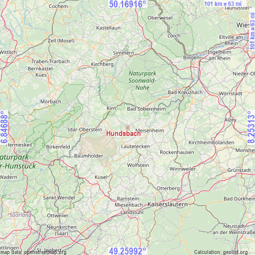 Hundsbach on map
