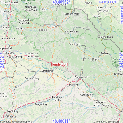 Hunderdorf on map