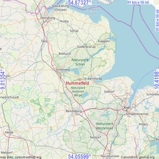 Hummelfeld on map