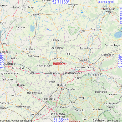 Hüllhorst on map