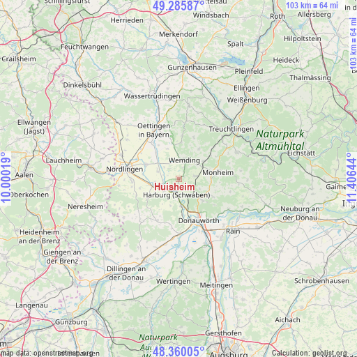 Huisheim on map