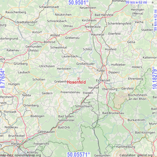 Hosenfeld on map