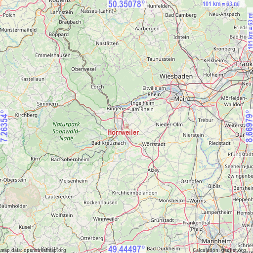 Horrweiler on map