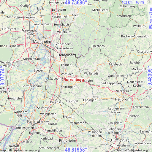Horrenberg on map