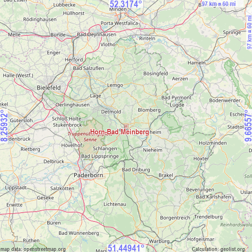 Horn-Bad Meinberg on map