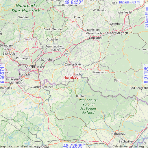 Hornbach on map