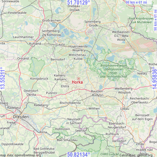 Horka on map