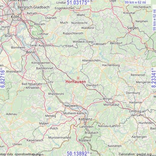 Horhausen on map