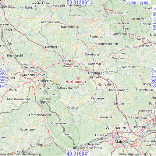 Horhausen on map