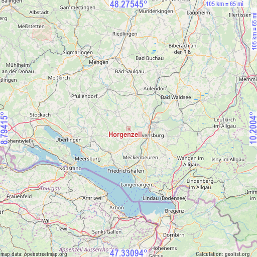Horgenzell on map