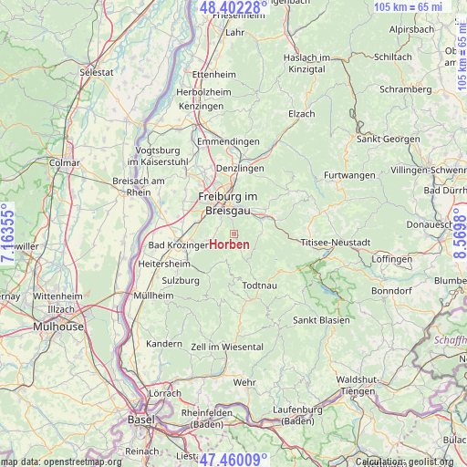 Horben on map