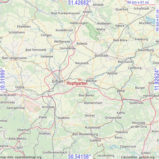 Hopfgarten on map