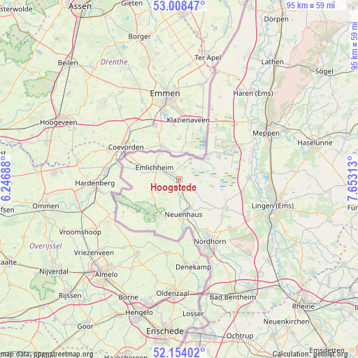 Hoogstede on map