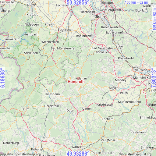 Honerath on map