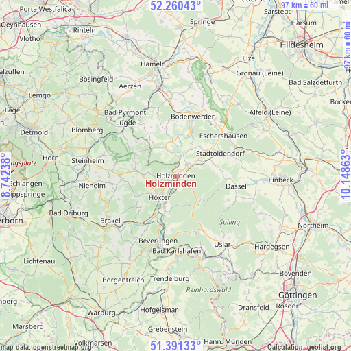 Holzminden on map