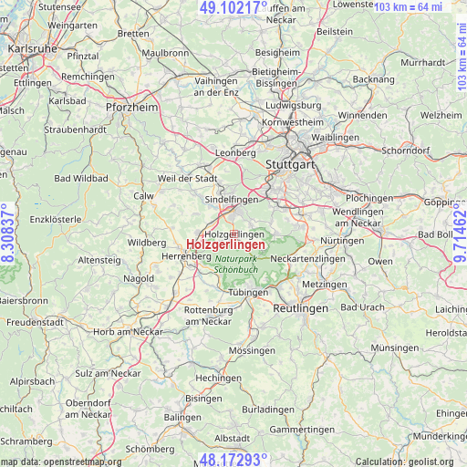 Holzgerlingen on map