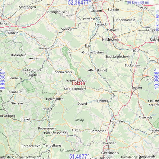 Holzen on map