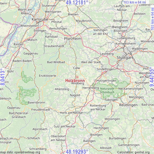 Holzbronn on map