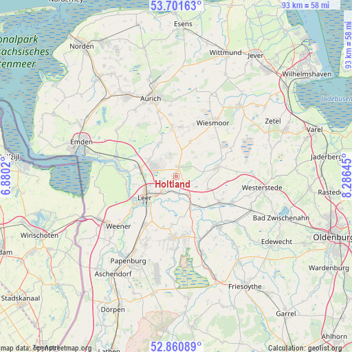 Holtland on map