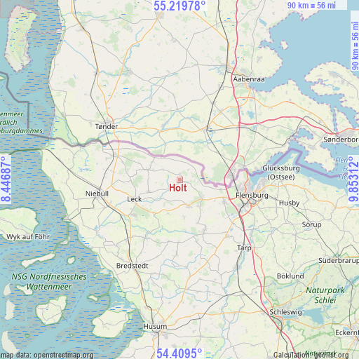 Holt on map