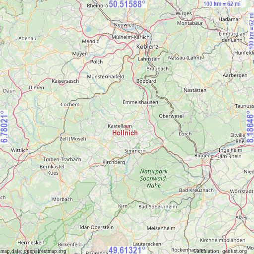 Hollnich on map